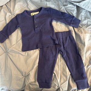 Monica + Andy Thermal Shirt And Pants Set Navy Blue 0-6M NWOT